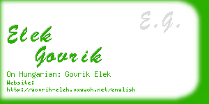 elek govrik business card